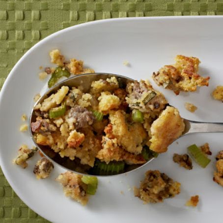 Savory Cornbread Stuffing Recipe with Sausage and Sage