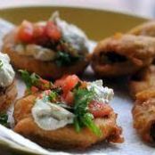 Marinerad aubergine med spröd frityrsmet