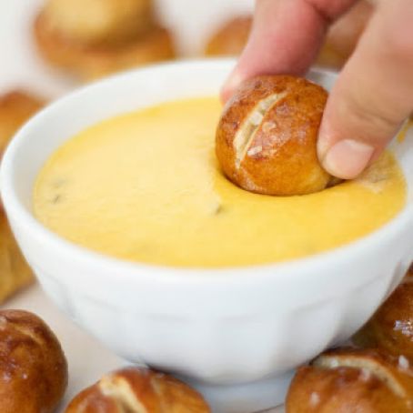 Easy Pretzel Bites and Jalapeño Cheese Sauce