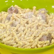 Veal and Sage Meatballs and Pasta with Gorgonzola-Walnut Sauce