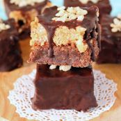 Chocolate Covered Peanut Butter Rice Krispie Treat Brownies