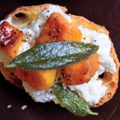 Butternut Squash, Ricotta, and Sage Crostini