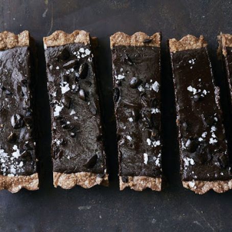 Chocolate Ganache Tart w/ Sea Salt, Espresso Beans  | SAVEUR