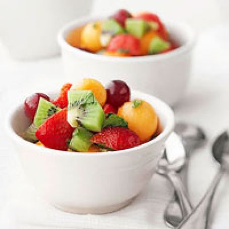 Fruit Bowl Salad with Honey-Mint Dressing