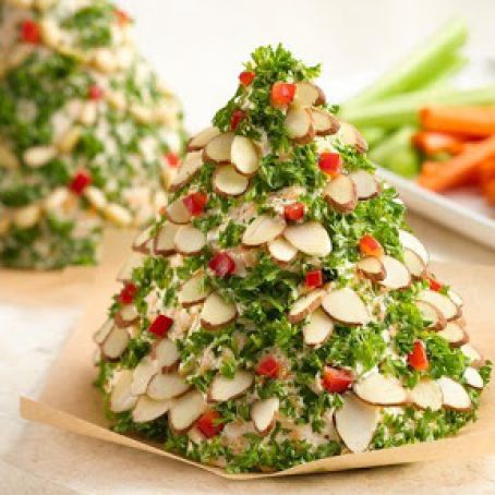 Holiday Tree-Shaped Cheese Ball