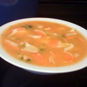 Cold Heirloom Tomato Soup with Tropical Lobster Relish