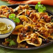 Mini Taco Dip Tostadas with Avocado Cream