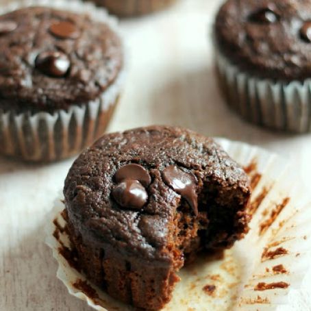 Healthy Double Chocolate Zucchini Muffins