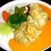 BOLSITAS DE PASTA RELLENAS DE CAMARON