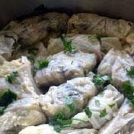 Stuffed Cabbage Leaves with Rice - (Lahanodolmades)