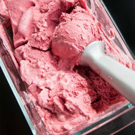 ice cream - raspberry coconut ice cream (or any other frozen fruit) gf, df