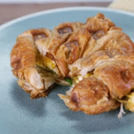 Waffle Iron Croissant Sandwich