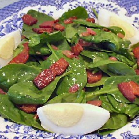 Wilted Spinach With Warm Bacon Dressing