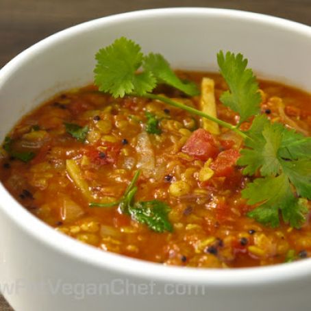 Red Lentil Tarka Dahl (Indian Lentil Curry)