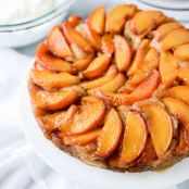 Bourbon Brown Sugar Peach Upside Down Cake