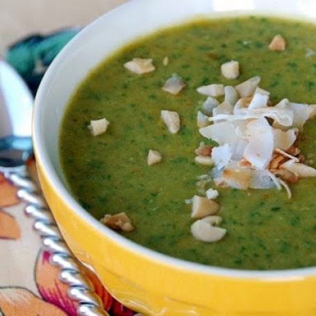 Curried Red Lentil, Chickpea And Kale Soup