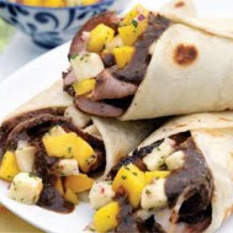 Jerked Pork with Mango and Banana Relish
