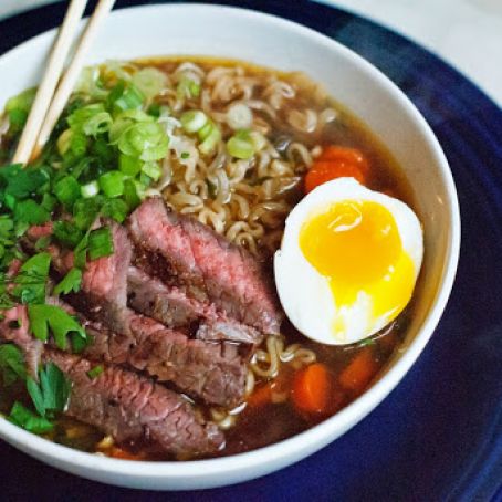 Homemade Beef Ramen Noodle Soup Quickly