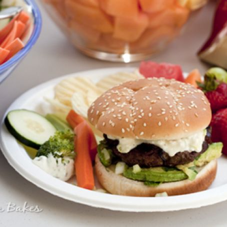 Queso Bacon Burgers With Avacado Salsa
