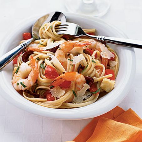 Shrimp and Brie Linguine