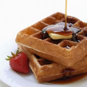 Pumpkin Waffles With Maple-Walnut Syrup