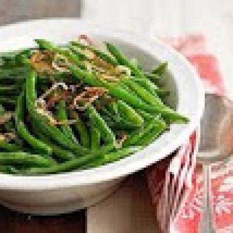 Sauteed Green Beans with Shallot Crisps