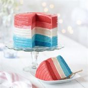 RED, WHITE AND BLUE OMBRE CAKE