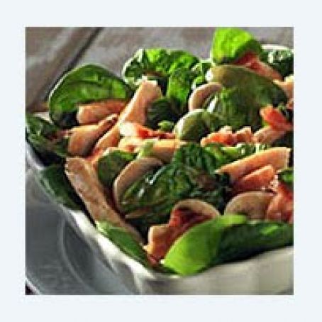 Chicken-Spinach Salad with Warm Bacon Dressing