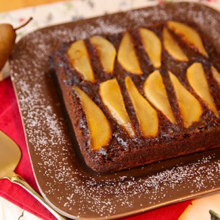 Pear and Beer Gingerbread Upside-Down Cake