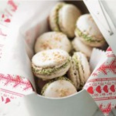 French Macarons with Raspberry Filling and Pistachios