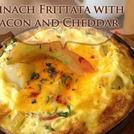 Spinach Frittata with Bacon and Cheddar