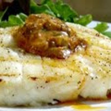 Grilled Halibut with BBQ Butter
