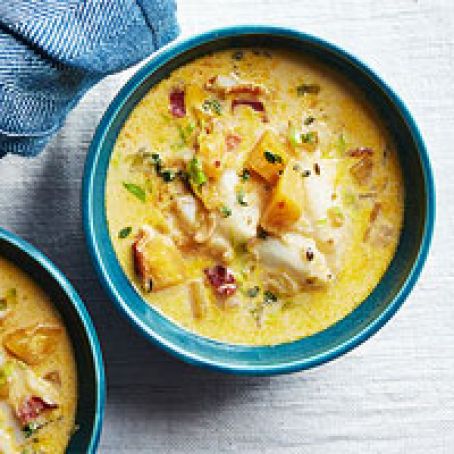 Cod Chowder with Bacon, Butternut Squash & Thyme