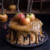 Salted Caramel Apple Snickers Cake