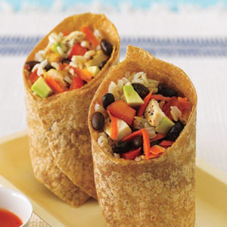 Black Bean, Avocado & Chicken Wrap