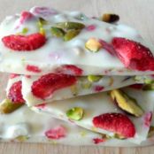 Strawberry Pistachio White Chocolate Bark
