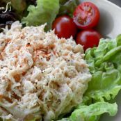 A seasoned chicken salad recipe with mild flavor and versatility!