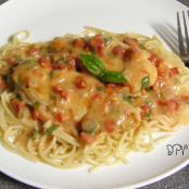 Spaghetti w/ Chicken and Sun-dried Tomato Basil Cream Sauce