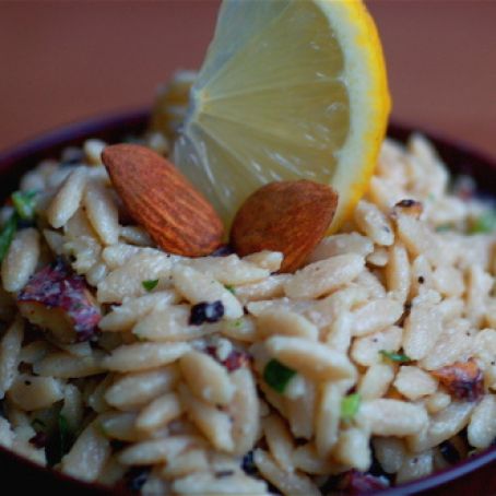 cilantro lemon orzo with toasted almonds