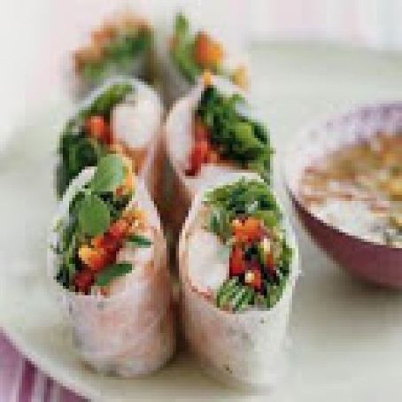 Tropical Spring Rolls with Chile Sauce