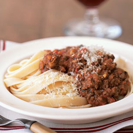 Fettuccine With Stacy's Bolognese Sauce