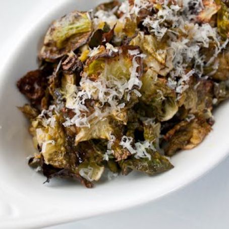Roasted Brussels Sprout Chips with Lemon and Parmigiano