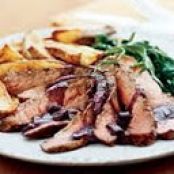 Flank Steak with Red Wine & Oven Fries
