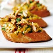 Cheddar Toasties with Bacon and Almonds