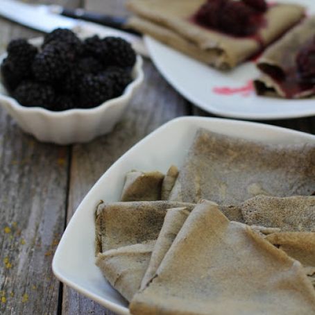 Buckwheat Crêpes with Blackberry Mint Topping