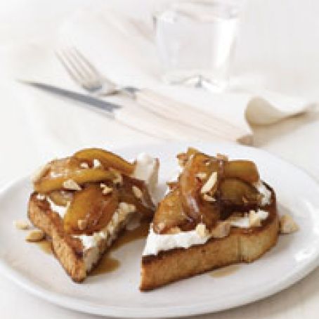Toasts with Ricotta and Warm Balsamic-Caramel Apples