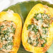 Sausage And Kale Stuffed Spaghetti Squash Recipe | Yummly