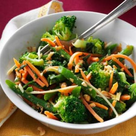 Ginger-Sesame Steamed Vegetable Salad