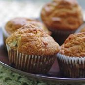 Sour Cream Rhubarb Muffins