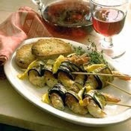 Grilled Shrimp Wrapped in Prosciutto and Zucchini